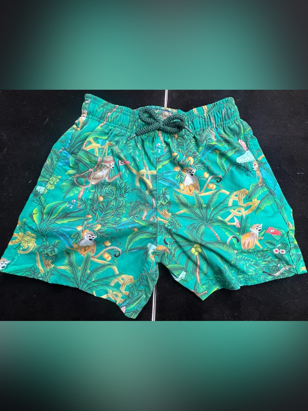 Vilebrequin Green Tropical Monkey Print Swim Shorts